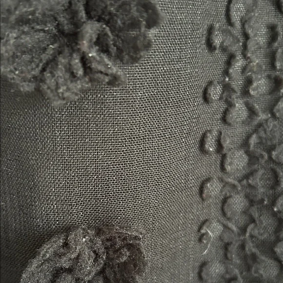 Anthropologie Polygram Black Textured Midi Dress with tie belt - Picture 7 of 10